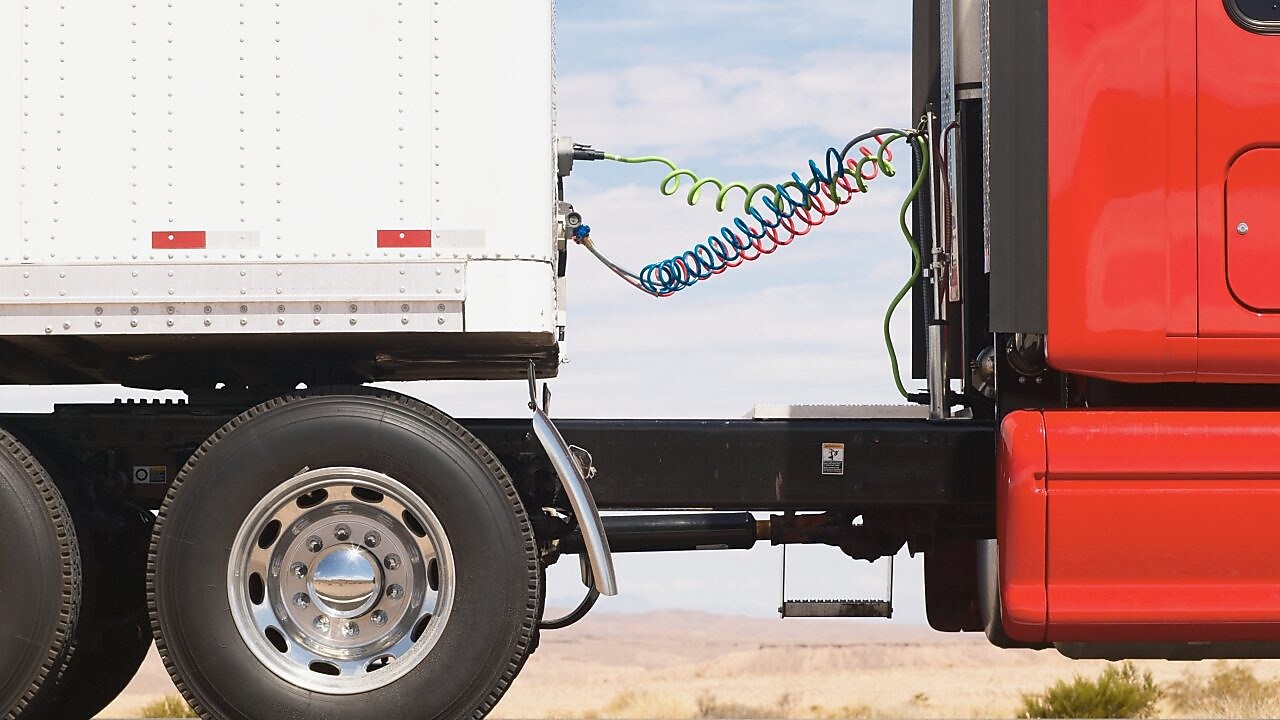 an articulated truck on the road