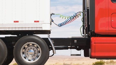 an articulated truck on the road
