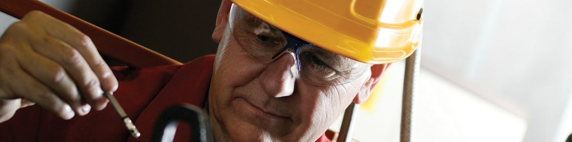 shell worker with helmet