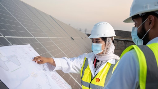Female engineers working together