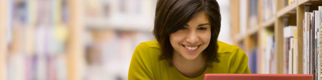 Woman looking at her laptop screen