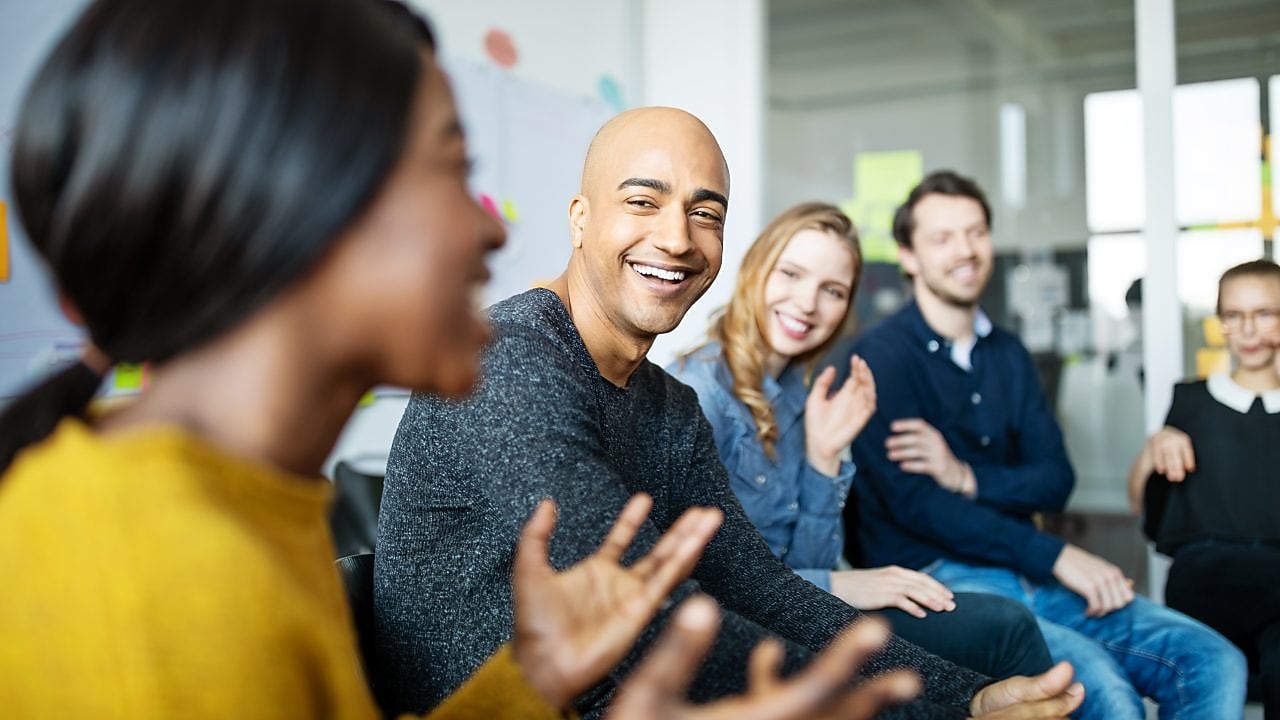 work colleagues in a meeting