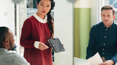 Woman conducting a meeting