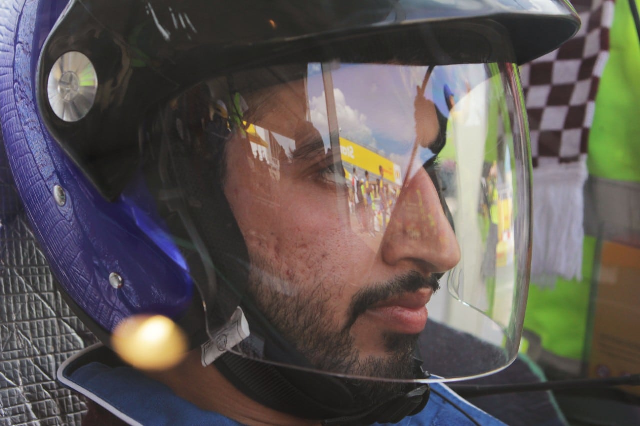 Team Garnas MIE from Qatar University prepares to enter the track in The MIE-4 Prototype during day three of the Shell Eco-marathon in Manila, Philippines