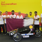 Team GernasS from the Qatar University in Doha with The Gernas Proto 5 in Manila, Philippines