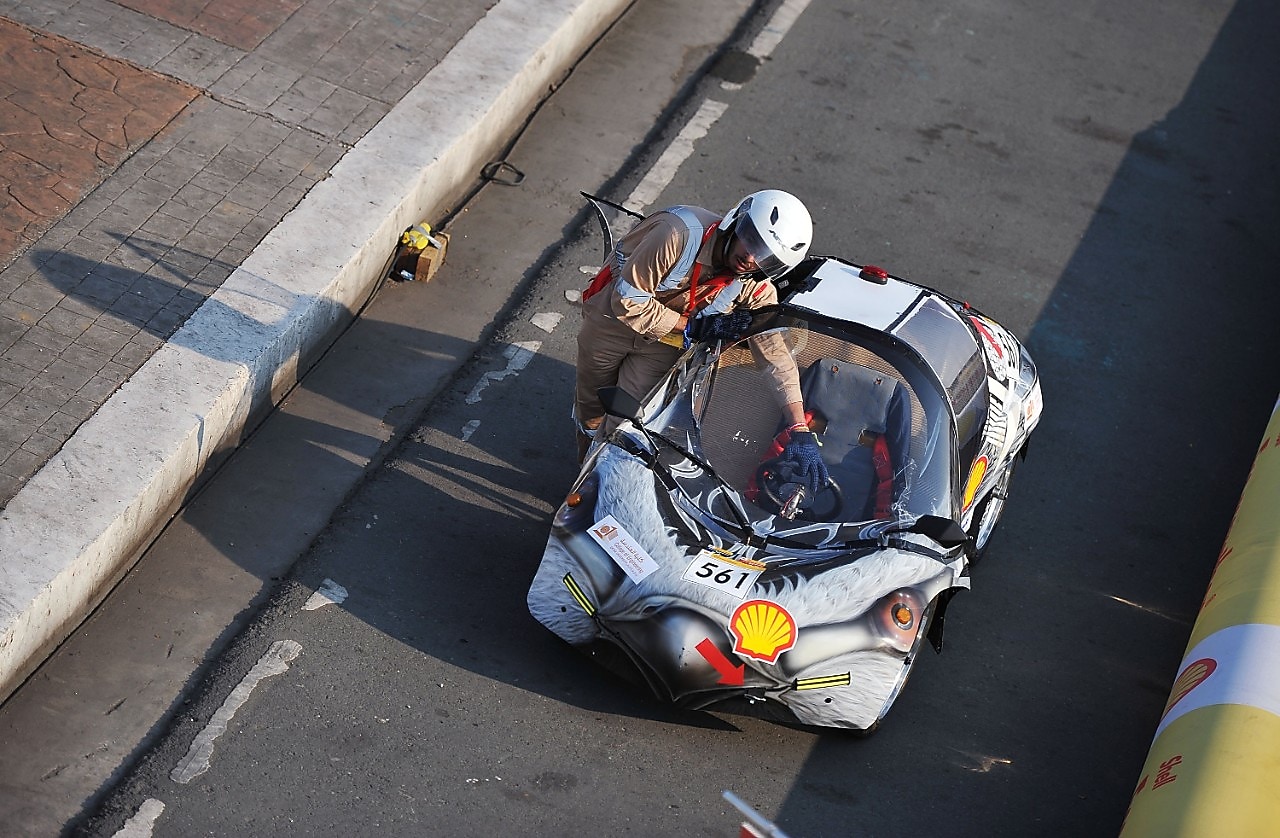 The QU Gernas Urban 1, an ethanol UrbanConcept vehicle from team Garnas MIE at the Qatar University in Doha, Qatar