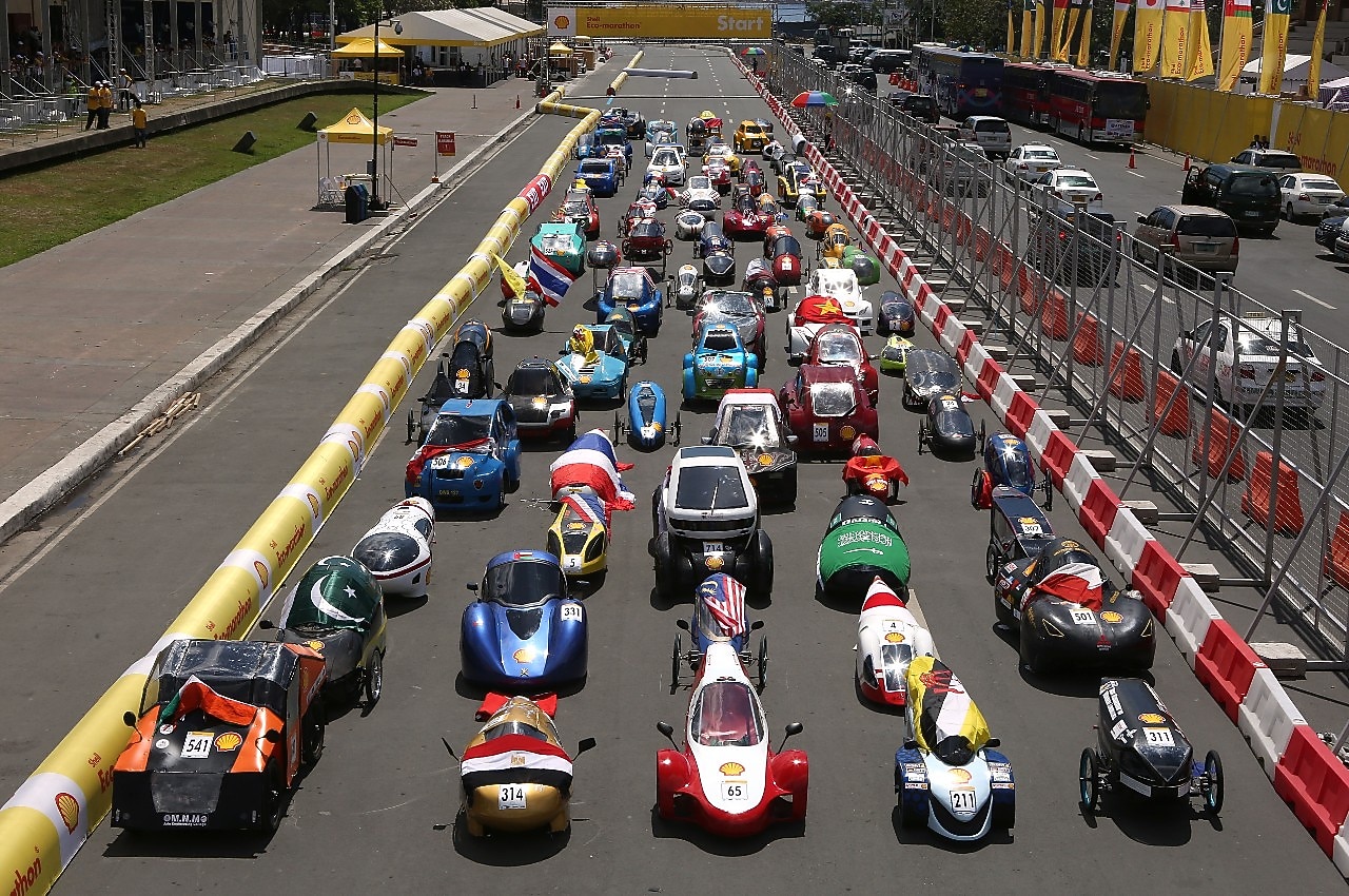 Vehicles at Shell Eco-Marathon in Manila, Philippines