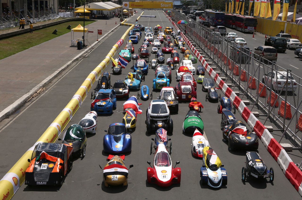 Vehicles at Shell Eco-Marathon in Manila, Philippines