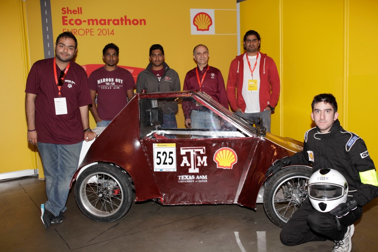 he Al Gazzal, UrbanConcept, running on GTL, competing for team Maroon Platoon, from Texas A&M University at Qatar during day 1 of the Shell Eco-marathon Europe 2014