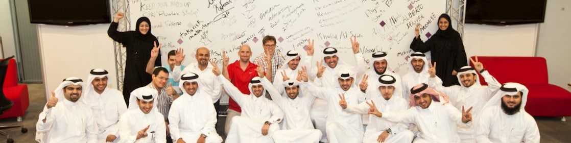 Human pillar at Qatar shell